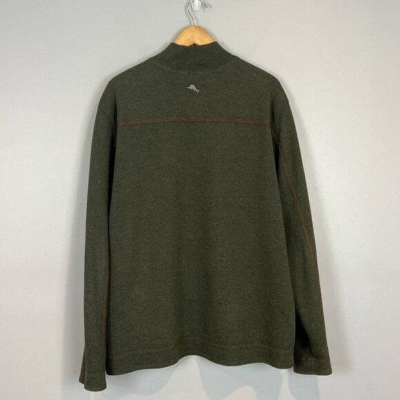 Tommy Bahama Quarter Zip Pullover Sweatshirt Mens XL Green Reversible - Picture 3 of 12